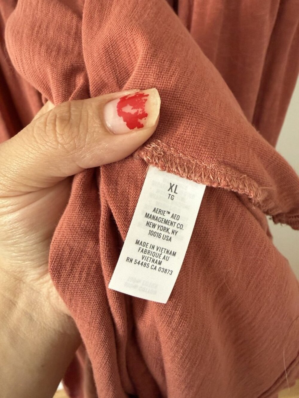 Aerie Sleeveless Tiered Relaxed Flowy Maxi Dress Terracotta Boho Fall Lounge XL - Picture 10 of 10